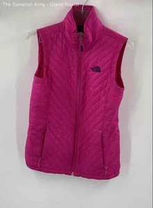 The North Face Womens Pink Mock Neck Pockets Full-Zip Quilted Vest Size M - Picture 1 of 6