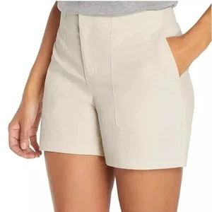 NUEVO CON ETIQUETAS EDDIE BAUER Talla 14 Para Mujer Frente Plano Nylon Spandex Senderista Pantalones Cortos Crema - Imagen 1 de 6