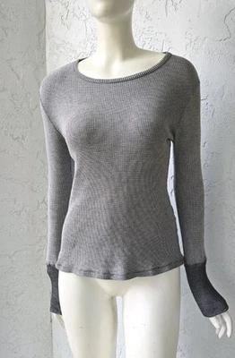 Top Térmico Raglán Waffle Orgánico Indígena Negro Marfil Talla Mediana Para Mujer  Foto 1 de 4