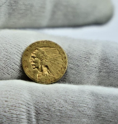 1912 2 1/2 Indian Gold Piece Quarter Eagle (Scratch) - Image 1 of 2