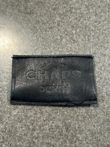 Chaps Denim Patch schwarz Leder 1 3/8 x 2 3/8" zum Aufnähen einzigartig gestempelt - Bild 1 von 4