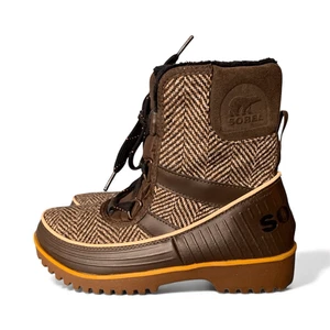 SOREL DAMEN TIVOLI II FISCHGRÄTMUSTER braun WASSERDICHT WINTERSTIEFEL Größe 6 - Bild 1 von 9