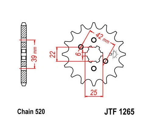 Piñón delantero JT 520 14T para Honda XL250S 1978-1981 Foto 1 de 1