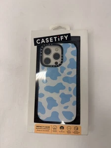 CASETiFY Impact Case w/ Magsafe for iPhone 15 Pro 6.1"- Blue Cow Print NEW! - Picture 1 of 5