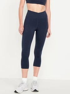 Old Navy Women's Extra High-Waisted CloudComfy Crop Leggings - Dusk Navy - M - Picture 1 of 2