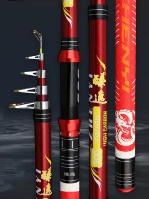 Telescopic Spinning Fishing Rod Travel Pole Lure Rod 2.1M 2.4M 2.7M 3M 3.6M Rods - Image 1 of 4