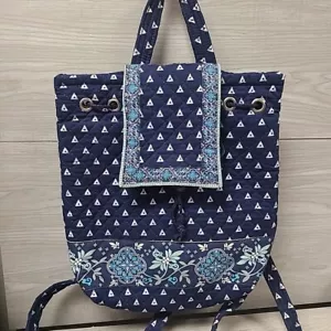 Mochila Vera Bradley Azul Marino Retirada Bolsillos Acolchados 13x10 Ver Descripción - Imagen 1 de 8