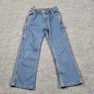 Carhartt Jeans Boys 6 Blue Denim Carpenter Cotton Blend Adjustable Straight A1 - Picture 1 of 13