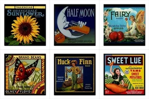 Vintage Advertising Ad Art Ceramic Tile Set of 6 Home Decor Backsplash Tiles - Picture 1 of 8