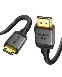 10K 8K Mini HDMI to HDMI Cable 6.6FT, Mini HDMI 2.1 Cord [8K 60Hz, 4K 120Hz, ... - Picture 1 of 8