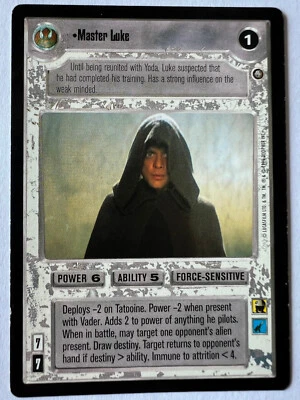 MASTER LUKE Enhanced Jabba's Palace Star Wars CCG (SWCCG) Premium - Image 1 of 2