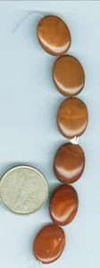 6 Natural American Jasper Flat Oval beads ID Bruneau Jasper Beads 15mm x 18mm - Picture 1 of 1