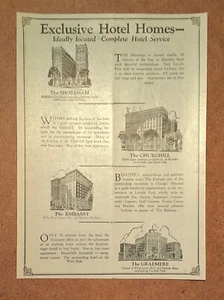 Hotel Homes - NY City - Shoreham - Churchill - Embassy - Graemere - 1929 AD - Bild 1 von 1