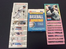 LOT 3 VINTAGE MLB SETS, 1988 FLEER HEADLINERS, 1990 KMART SUPERSTARS & M.V.P, BO