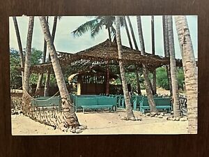 Mauna Kea Strand Grashütte Kirche Puako Hawaii Vintage Postkarte Big Island