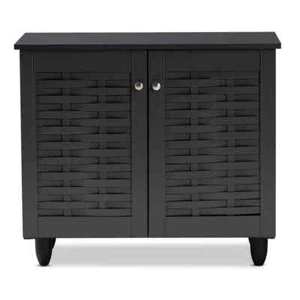 26.3 in. H x 30 in. W Gray Wood Shoe Storage Cabinet - Picture 1 of 8