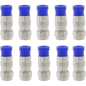 10Pcs RG6 Compression Connectors Adapter RF Coaxial Cable Converter F Connector - Picture 1 of 3