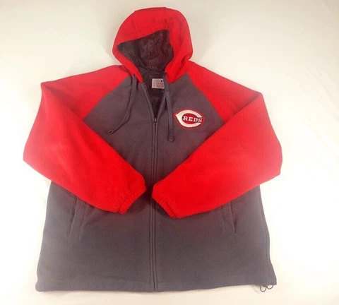 Cincinnati Reds Genuine Merchandise Full-Zip Hoodie Unisex Size L Red/Charcoal Cover