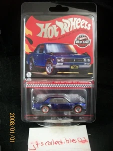 Hot Wheels RLC 1972 exclusivo 1972 Skyline H/T 2000 GT-R con botón de parche línea roja - Imagen 1 de 2