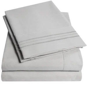 King/California King Size Flat sheet 1800 Thread Count One Piece Luxury Egyptian - Picture 1 of 16