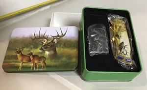 MTech Collectible Open Deer  PocketKnife With Lighter Husband Father’s Gift 7” - Picture 1 of 9