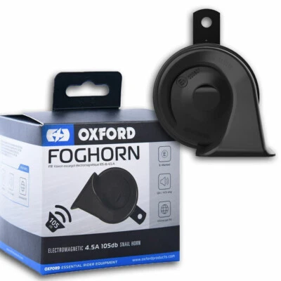 Oxford Motorcycle Foghorn 12V Waterproof Motorbike Horn 105 db Scooter Black - Image 1 of 4