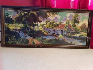 large vintage tapestry wall hanging pictures frame - Picture 1 of 16