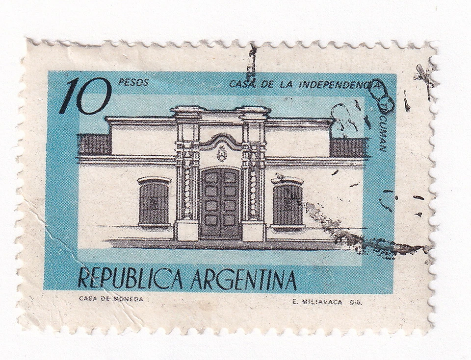 Sello ARGENTINA 1977 Scott#1161 A540 10 pesos Salón Independencia R403 usado Foto 1 de 1