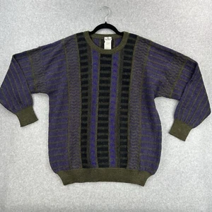 Vintage Neiman Marcus Mens XL Sweater Wool Alpaca Blend Gray Blue France EUC - Picture 1 of 6