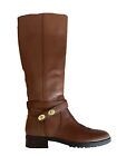 Coach Essex Size 8 Tall Ridings Leather Boots Saddle Brown Full Zip Knee High