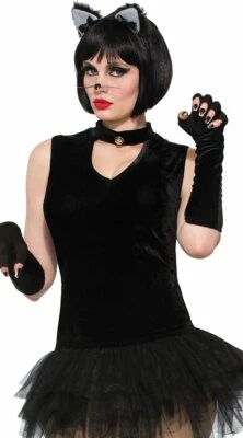 Camiseta sin mangas de gato negra Gatito Animal Vestido elegante Disfraz de Halloween Accesorio Foto 1 de 2