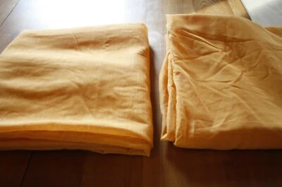 Paire de rideaux N°35 orange voilage voile  300 x 170 cm  vintage - Photo 1/4