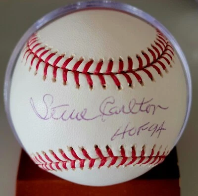 Steve Carlton signed Rawlings OML Baseball PSA COA Inscribed HOF 94 Auto  - Image 1 of 3