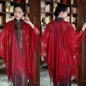 Chinesischer Stil Spitze Schal Halstücher für Frauen Qipao Cheongsam Abend Aushöhlen - Bild 1 von 22
