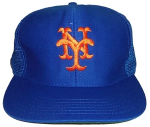 DE COLECCIÓN AÑOS 90 NEW YORK METS MLB U.I.I. GORRA GORRA SNAPBACK CAMIONERO MALLA POLIÉSTER - Imagen 1 de 2