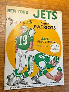 Vintage 1966 Boston Patriots @ New York Jets AFL Football Program - Joe Namath - Picture 1 of 10