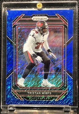 2022 PANINI PRIZM TRISTAN WIRFS, #277, ROOKIE, BLUE SHIMMER PRIZM, SERIAL #3/25 - Image 1 of 3