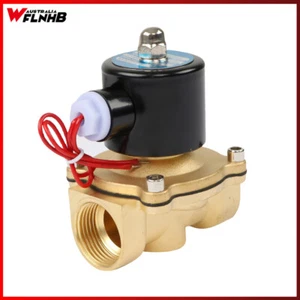 AC 220V DC 12V-24V Normal Closed Electric Solenoid Valve Water Air Brass N/C NEW - Picture 1 of 17
