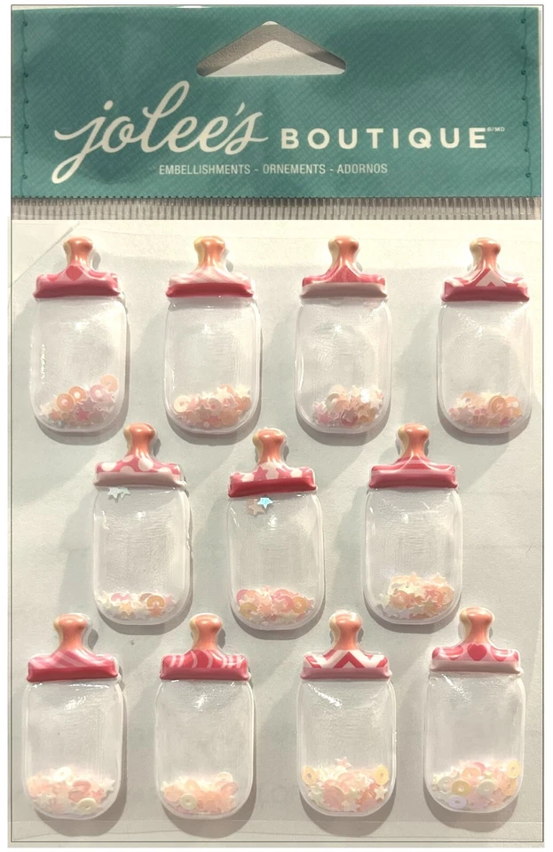 Jolee's Boutique Dimensional Stickers Baby Girl Bottle Dome 015586968507