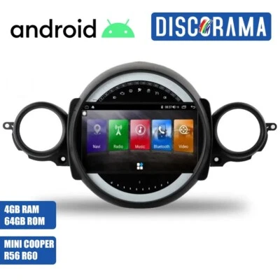 AUTORADIO ANDROID 4/64GB MINI COOPER R56 R60 2006-2014 STEREO AUTO TOUCH  WIFI - Immagine 1 di 4