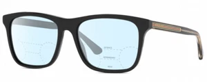 Gucci GG0381SN Unisex Multifokus Blaulicht Brille in Schwarz Gold Kristall 57 mm - Bild 1 von 4