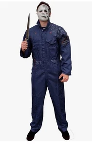 Tuta/tuta uomo Michael Myers cosplay/costume con maschera e coltello XXLarge - Foto 1 di 4