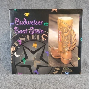 Vintage 1994 BUDWEISER Western  Cowboy Boot Character Beer Stein Mug 8.5in - Picture 1 of 24