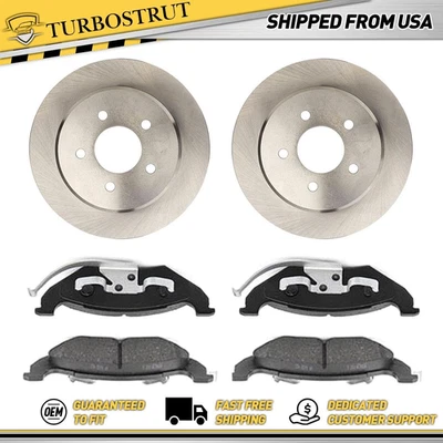 Rear OE Brake Rotors Brake Pads Kit For 1991-1995 Ford Grand Marquis - Image 1 of 4