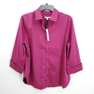 NWT Chico's Women's Purple Long Sleeve Shirt - Size US/10 - Picture 1 of 7