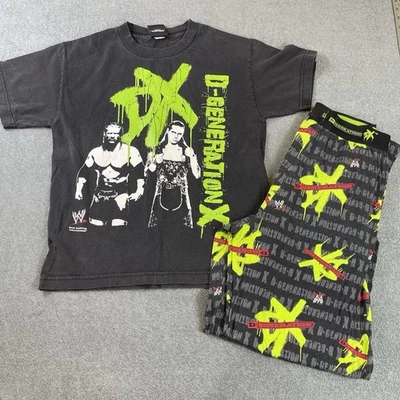 WWF D-Generation X Youth T-Shirt Triple H Michaels W/Pajama Bottoms Read For Sz - Image 1 of 4