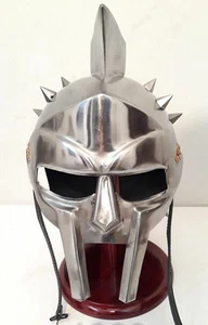 Roman Gladiator Helmet Maximus Spiked Armor M Steel Helmet Halloween Costume - Picture 1 of 6