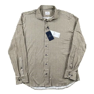 Neu mit Etikett Emanuel Berg Herrenhemd 16,5 Large moderne Passform geometrisches Muster - Bild 1 von 10