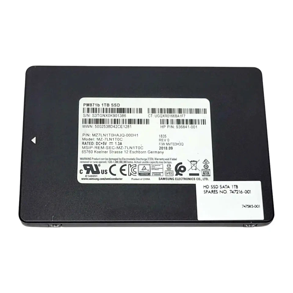HP 936841-001 1TB SFF 2.5in SATA-3 6G SSD 915524-114 - Image 1 of 1