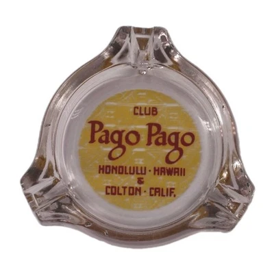Cenicero de marketing de colección Club Pago Pago Honolulu Hawaii & Colton California CA Foto 1 de 2